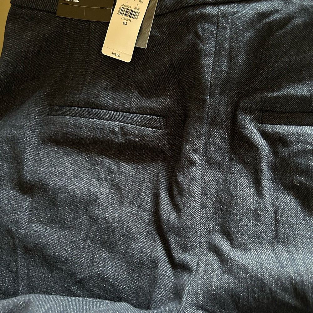 Editor Dark Blue Flare Trousers High Rise; Size 10R